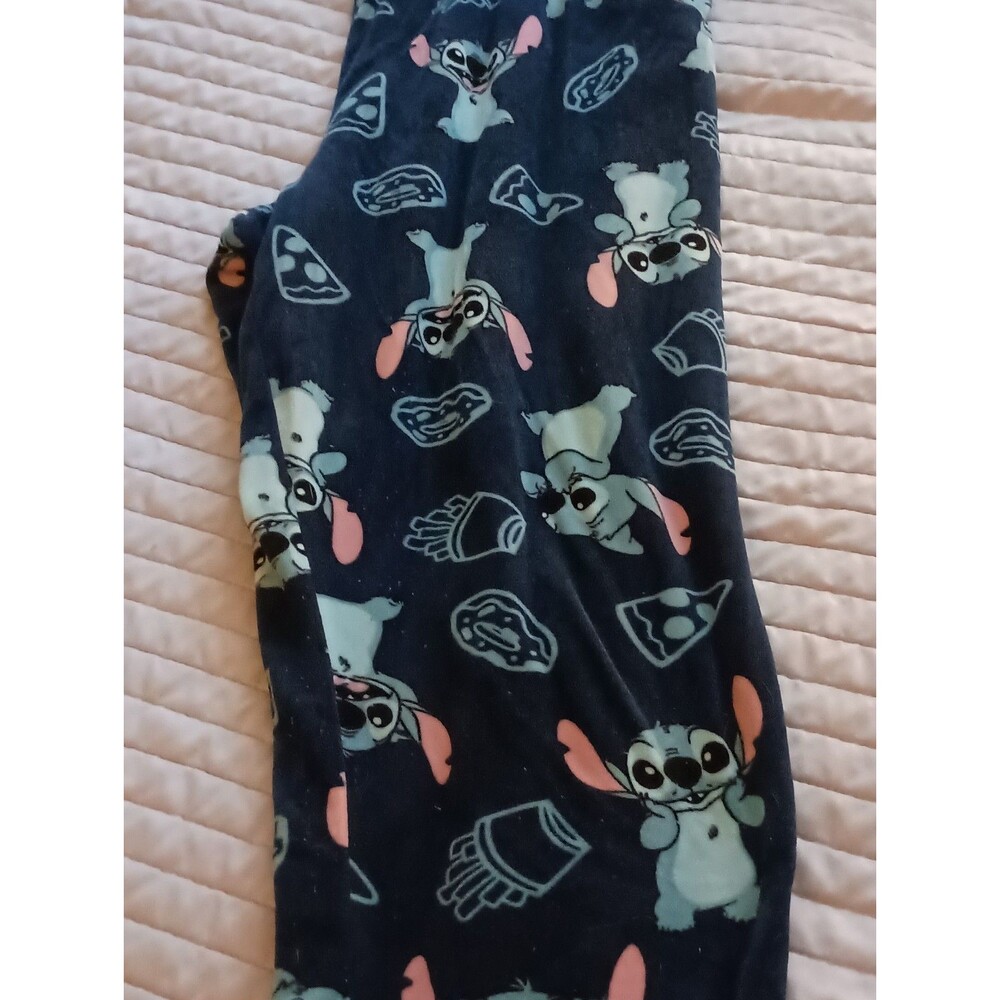 Disney Womens Size XL Pajamas Pants Blue Lilo Stitch Elastic Waist